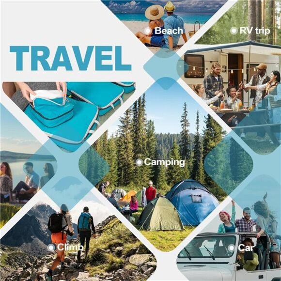 Compression Packing Cubes,4pcs Expandable Storage Travel Luggage Bags Organizers - Picture 6 of 7